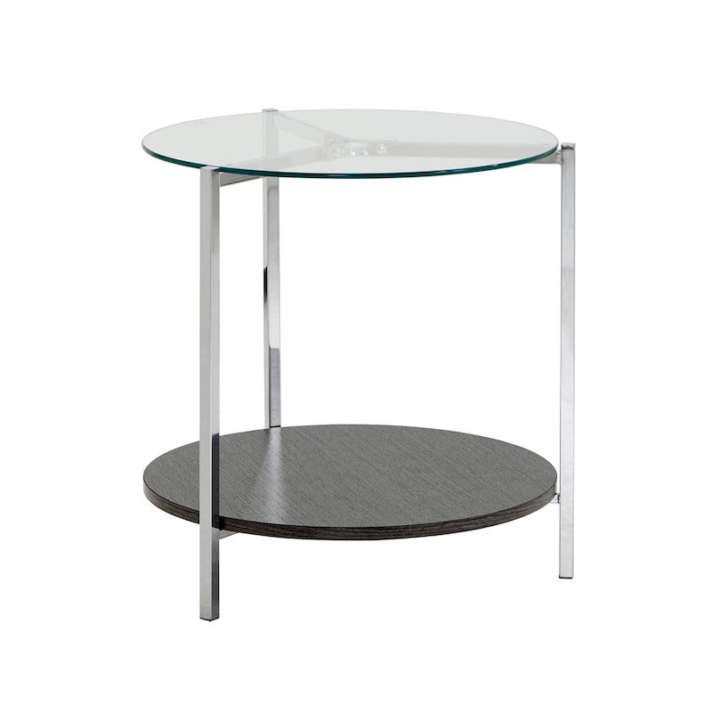 Table d'appoint Roti Chrome avec plateau en verre par iNSPIRE Q Modern
