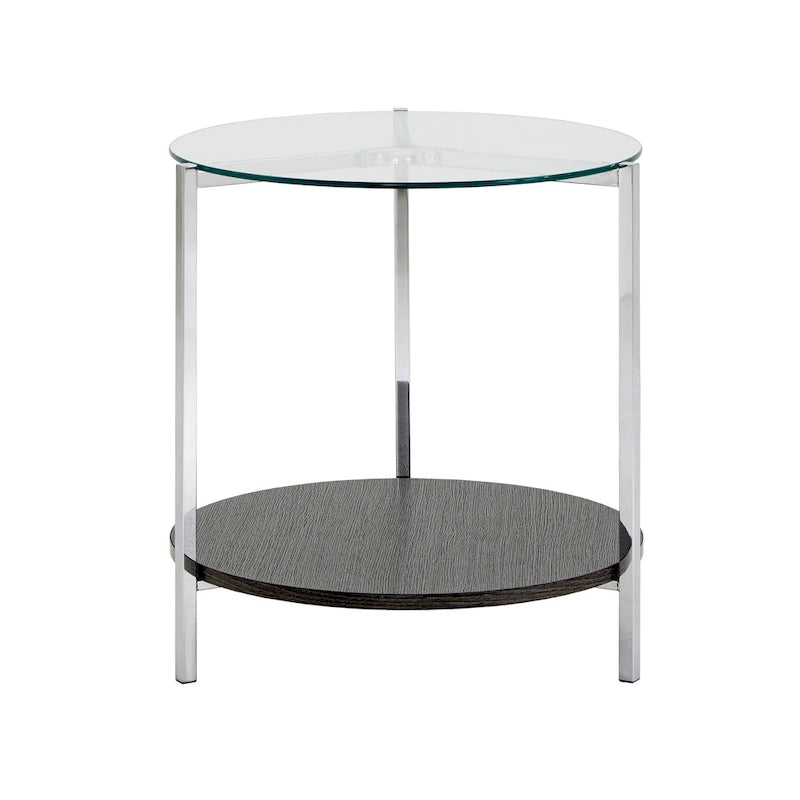Table d'appoint Roti Chrome avec plateau en verre par iNSPIRE Q Modern