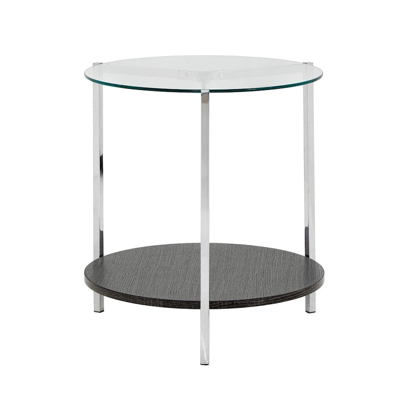 Table d'appoint Roti Chrome avec plateau en verre par iNSPIRE Q Modern