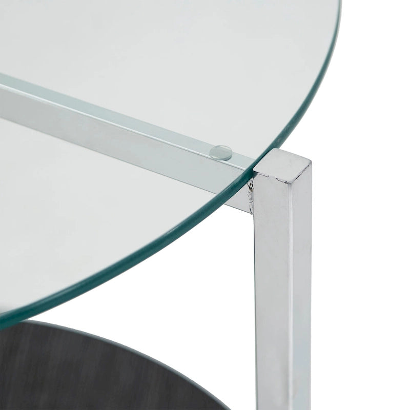 Table d'appoint Roti Chrome avec plateau en verre par iNSPIRE Q Modern