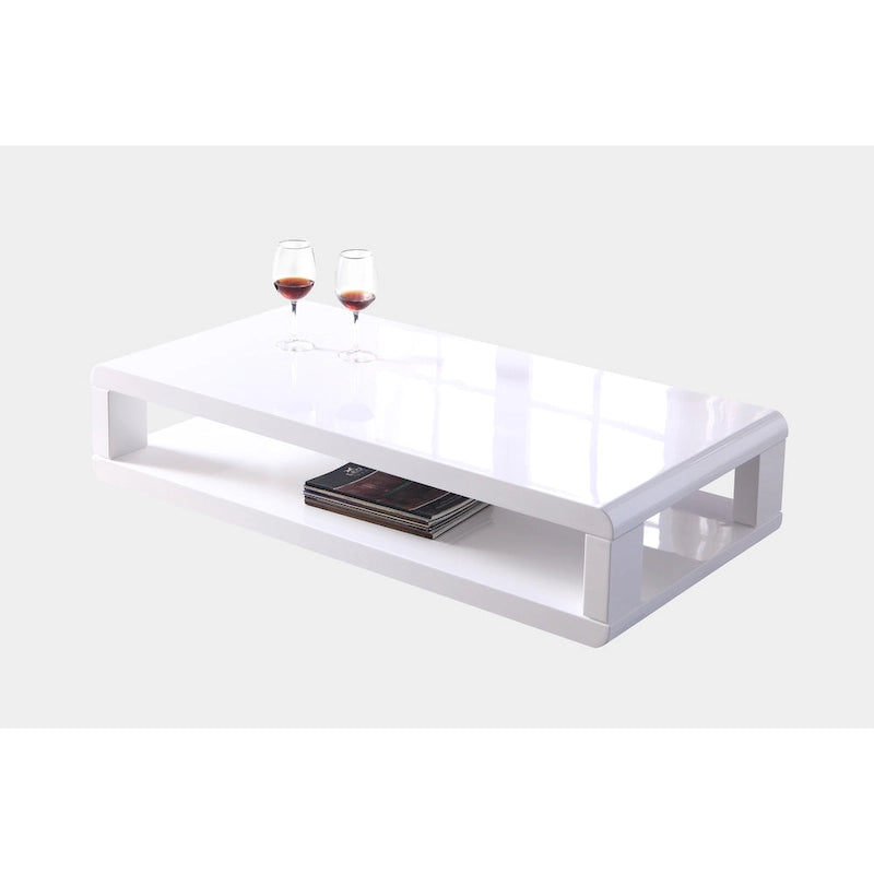 Table basse Artiva CASA 48 moderne laquée blanche brillante