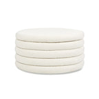 Fuji 36 Boucle Sherpa Round Upholstered Storage Cocktail Ottoman