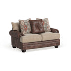 Causeuse Dhirendra en similicuir marron traditionnel par Furniture of America
