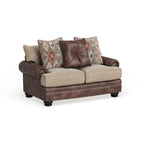 Causeuse Dhirendra en similicuir marron traditionnel par Furniture of America