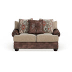 Causeuse Dhirendra en similicuir marron traditionnel par Furniture of America
