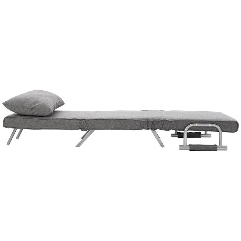 HOMCOM Small Futon Couch with Comfortable Fold Down Bed Surface for Guests, Adjustable Backrest Angles, & Stylish Design