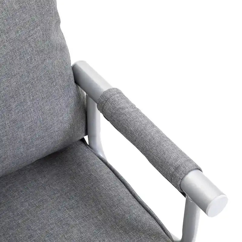 HOMCOM Small Futon Couch with Comfortable Fold Down Bed Surface for Guests, Adjustable Backrest Angles, & Stylish Design