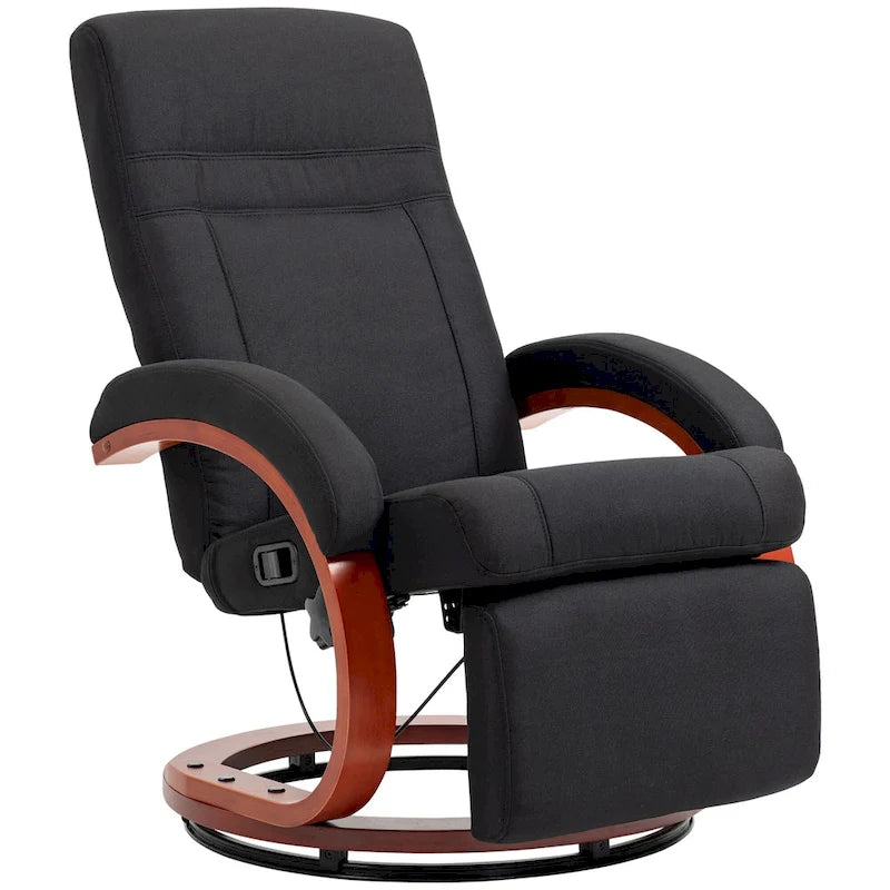HOMCOM Manual Recliner Chair for Adults, Adjustable Swivel Recliner with Footrest