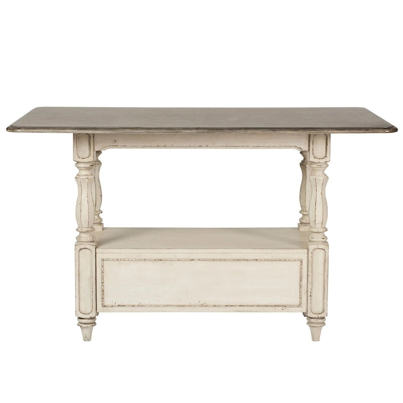 Table de rassemblement Magnolia Manor Antique White Weathered Bark
