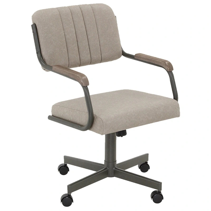 Chaises de salle à manger Chromcraft Douglas Caster en Gris Mer, finition grise (Lot de 2)
