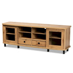 Meuble TV en bois moderne et contemporain Walda avec 2 tiroirs