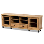 Meuble TV en bois moderne et contemporain Walda avec 2 tiroirs