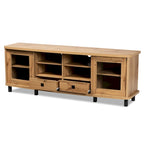 Meuble TV en bois moderne et contemporain Walda avec 2 tiroirs
