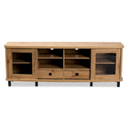 Meuble TV en bois moderne et contemporain Walda avec 2 tiroirs