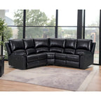 Canapé d'angle en U trois pièces inclinable HomeRoots en mélange de polyester noir - 80