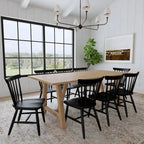 Trestle Brown Wood Dining Table - 82 x 30 x 38