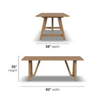 Trestle Brown Wood Dining Table - 82 x 30 x 38