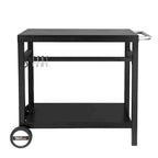 Desserte mobile de cuisine Royal Gourmet avec double étagère et poignée, noire