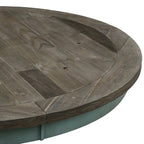 Table à manger ronde Roundhill Furniture Prato en bois bicolore bleu et marron