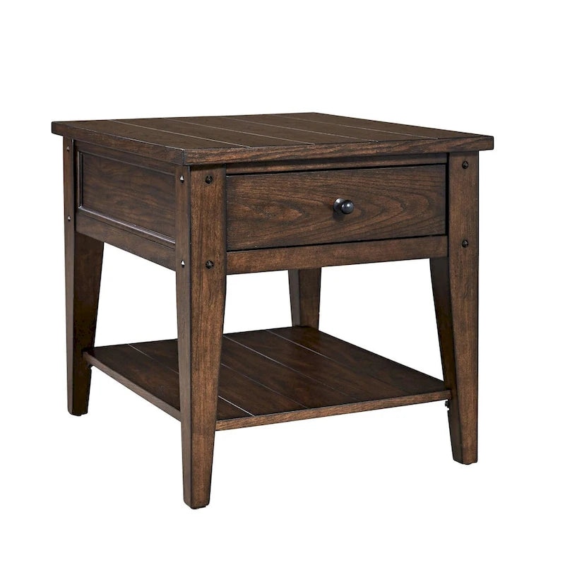 Table d'appoint Liberty Furniture Lake House en chêne brun rustique