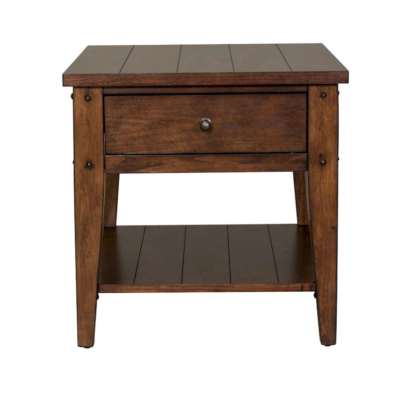 Table d'appoint Liberty Furniture Lake House en chêne brun rustique