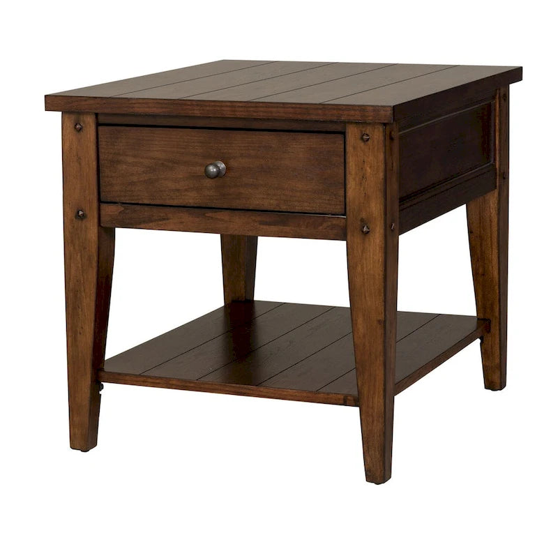 Table d'appoint Liberty Furniture Lake House en chêne brun rustique