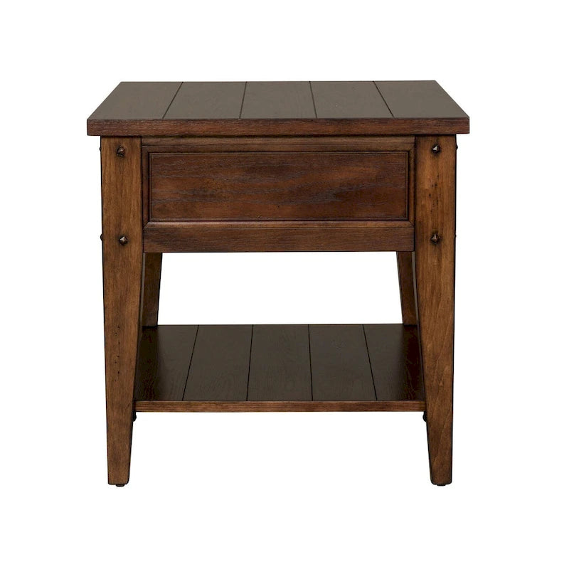 Table d'appoint Liberty Furniture Lake House en chêne brun rustique
