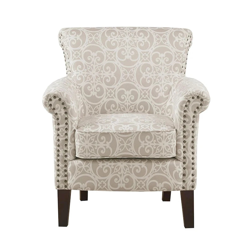 Madison Park Miri Fretwork Pattern Upholstered Tight Back Club Chair