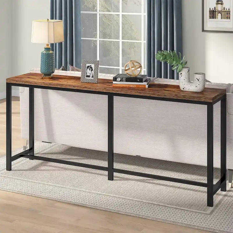 Console extra longue de 180 cm pour canapé, table d'entrée étroite