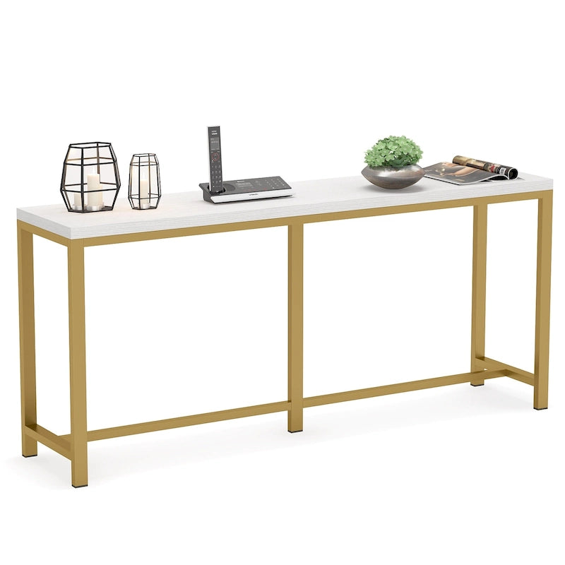 Console extra longue de 180 cm pour canapé, table d'entrée étroite