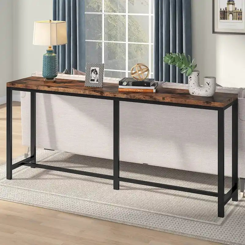 Console extra longue de 180 cm pour canapé, table d'entrée étroite