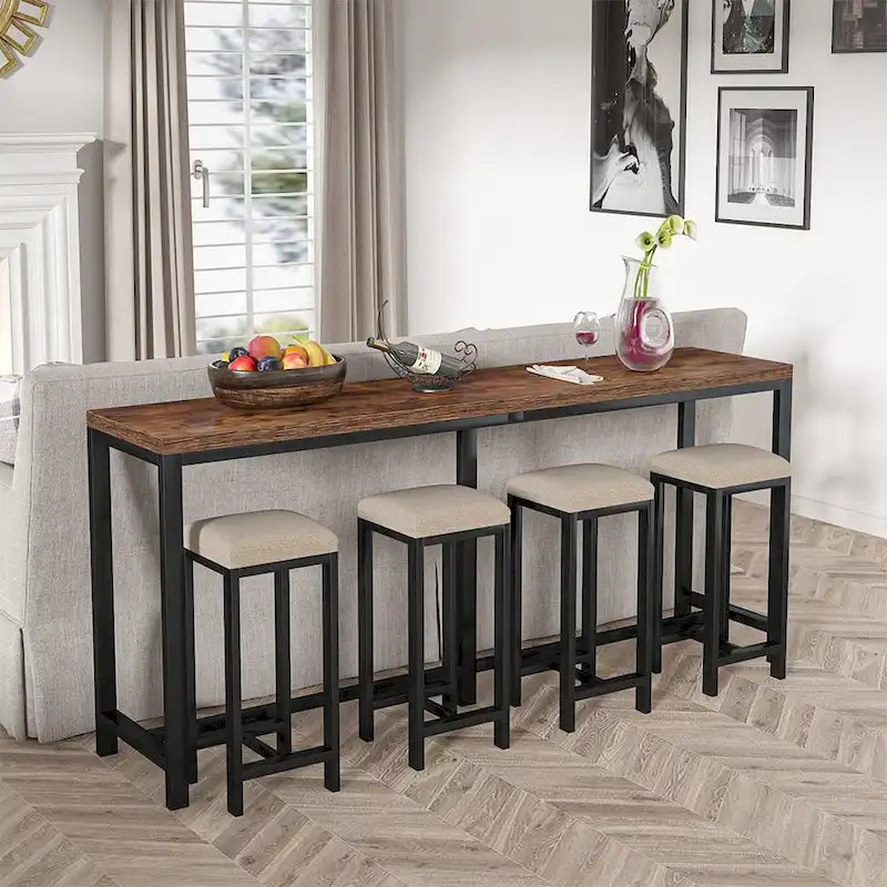 Console extra longue de 180 cm pour canapé, table d'entrée étroite