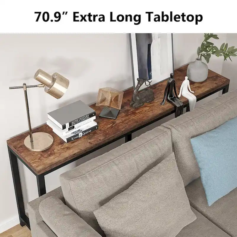 Console extra longue de 180 cm pour canapé, table d'entrée étroite