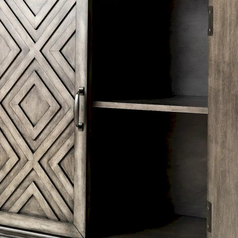 Buffet de rangement Angel traditionnel patiné avec étagères réglables par HULALA HOME