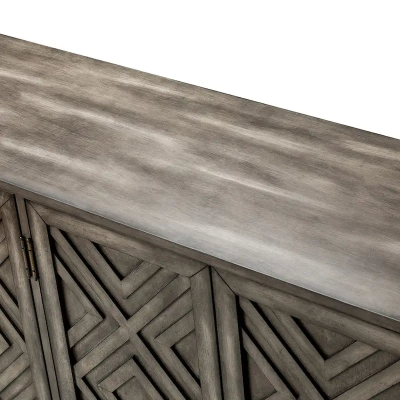 Buffet de rangement Angel traditionnel patiné avec étagères réglables par HULALA HOME