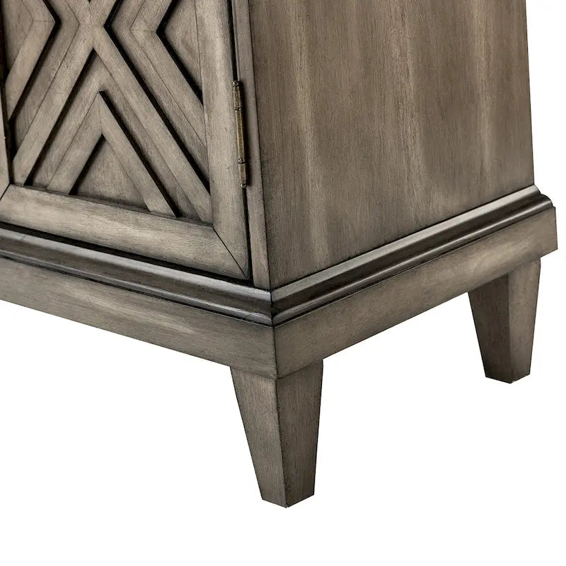 Buffet de rangement Angel traditionnel patiné avec étagères réglables par HULALA HOME