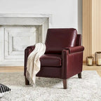 Kunz Transitional Genuine Leather Armchair with Removable Cushion and Nailhead Trims by HULALA HOME