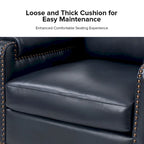 Kunz Transitional Genuine Leather Armchair with Removable Cushion and Nailhead Trims by HULALA HOME