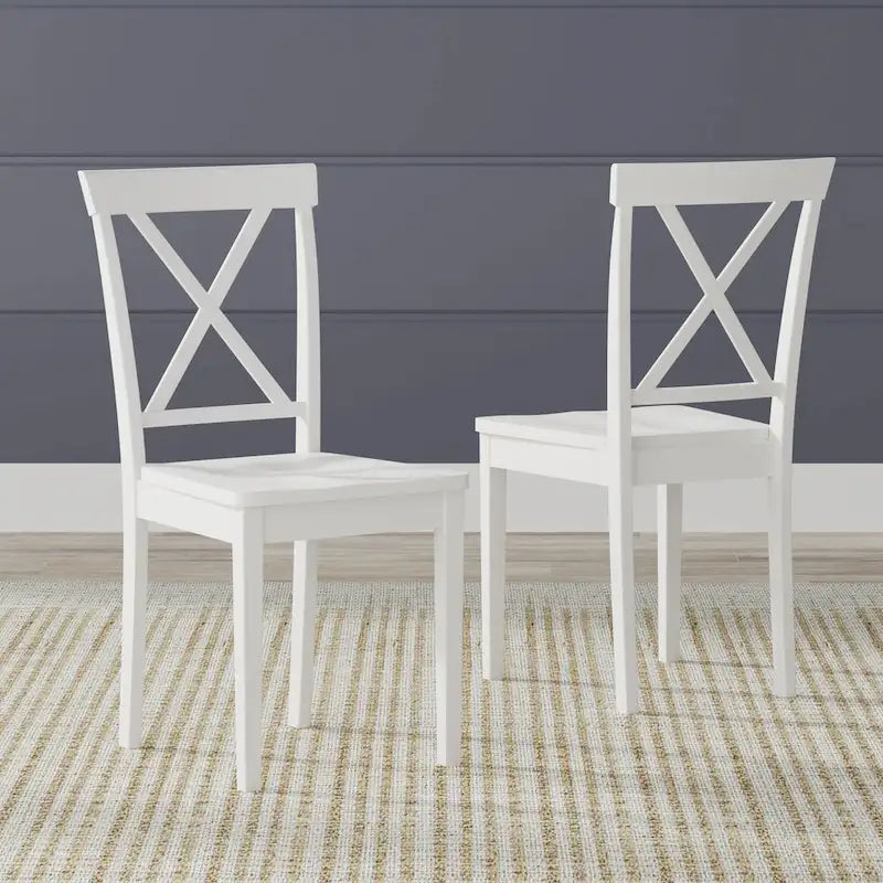 3-Piece Dining Set, 42 Round Drop-Leaf Table and X-Back Chairs