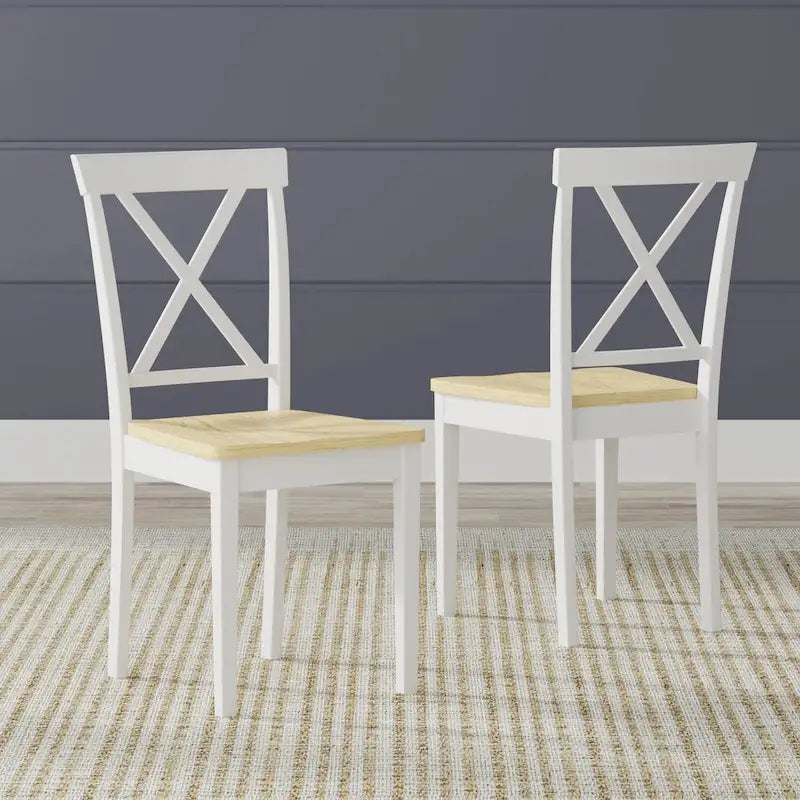 3-Piece Dining Set, 42 Round Drop-Leaf Table and X-Back Chairs