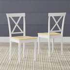 3-Piece Dining Set, 42 Round Drop-Leaf Table and X-Back Chairs