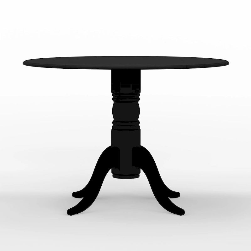 3-Piece Dining Set, 42 Round Drop-Leaf Table and X-Back Chairs