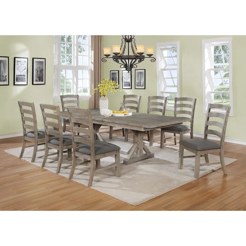 Ensemble de salle à manger rustique 9 pièces « Rustic Trestle » de Best Quality Furniture