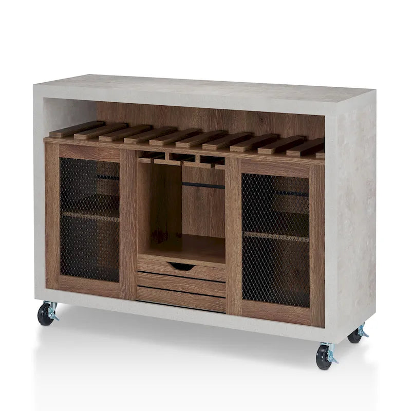 Buffet roulant contemporain à 4 étagères Sene de Furniture of America