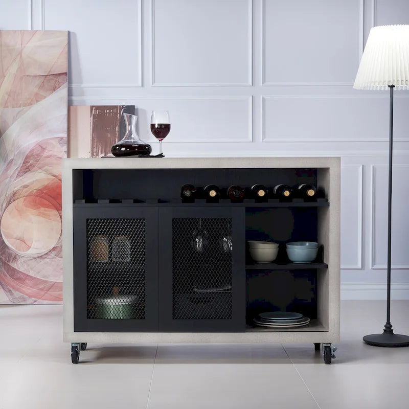 Buffet roulant contemporain à 4 étagères Sene de Furniture of America