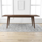 Table à manger rectangulaire Alessandra Mid-Century 86 po en noyer