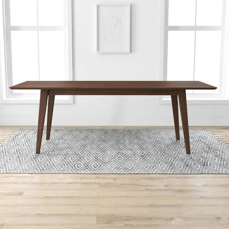 Table à manger rectangulaire Alessandra Mid-Century 86 po en noyer