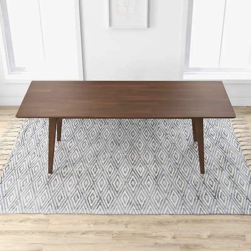 Table à manger rectangulaire Alessandra Mid-Century 86 po en noyer
