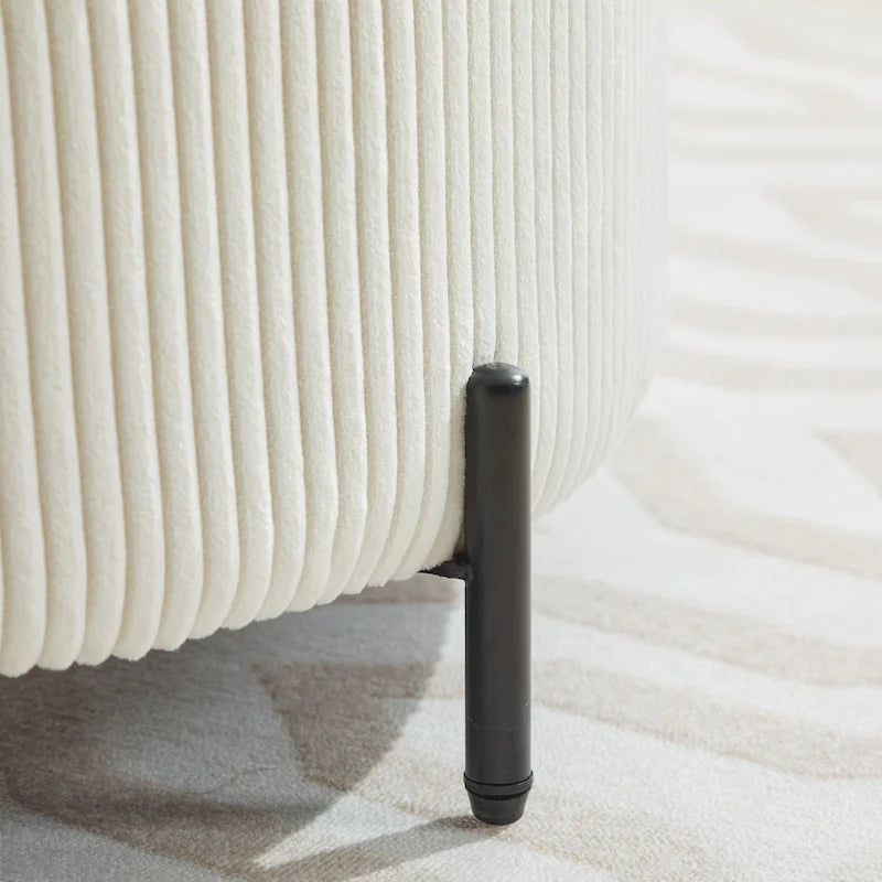 Fauteuil d'appoint pivotant rembourré 42,3 W avec 4 oreillers et pouf de rangement demi-lune
