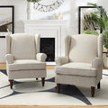 Fauteuil d'appoint traditionnel Epimethis en tissu avec pieds tournés, lot de 2 par HULALA HOME